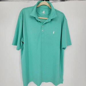 Johnnie-O Fairway Solid Mesh Performance Polo peacock quarter button top Xlarge